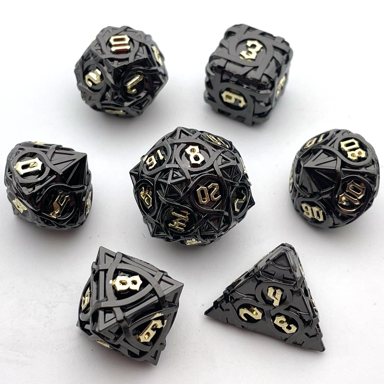 Dungeons & Dragons RPG Board Game Solid Metal Dice Set Customizable Polyhedral Dice for DND Running Group