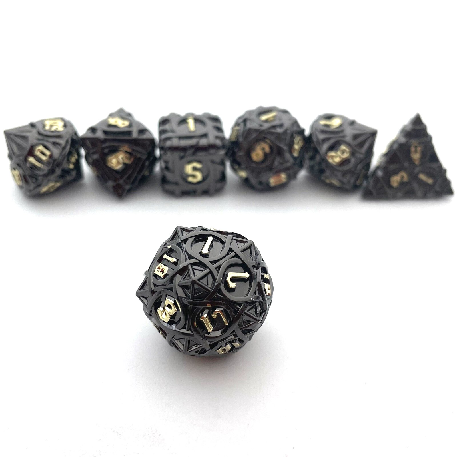 Dungeons & Dragons RPG Board Game Solid Metal Dice Set Customizable Polyhedral Dice for DND Running Group