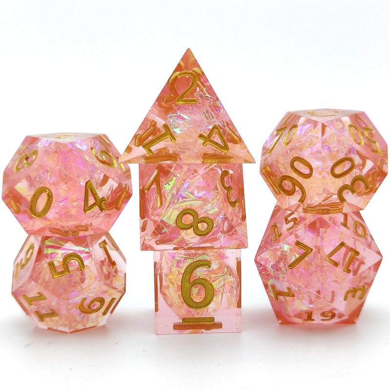 DND Polyhedral Dice RPG Resin Dice set Sharp Edge Dice for Role Playing Game