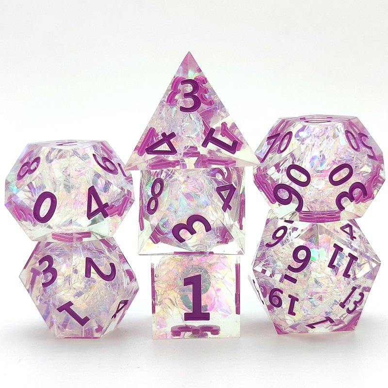 DND Polyhedral Dice RPG Resin Dice set Sharp Edge Dice for Role Playing Game