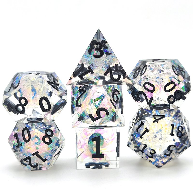 DND Polyhedral Dice RPG Resin Dice set Sharp Edge Dice for Role Playing Game
