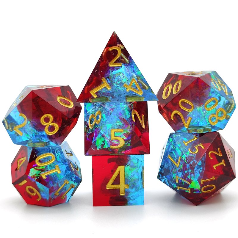 DND Polyhedral Dice RPG Resin Dice set Sharp Edge Dice for Role Playing Game