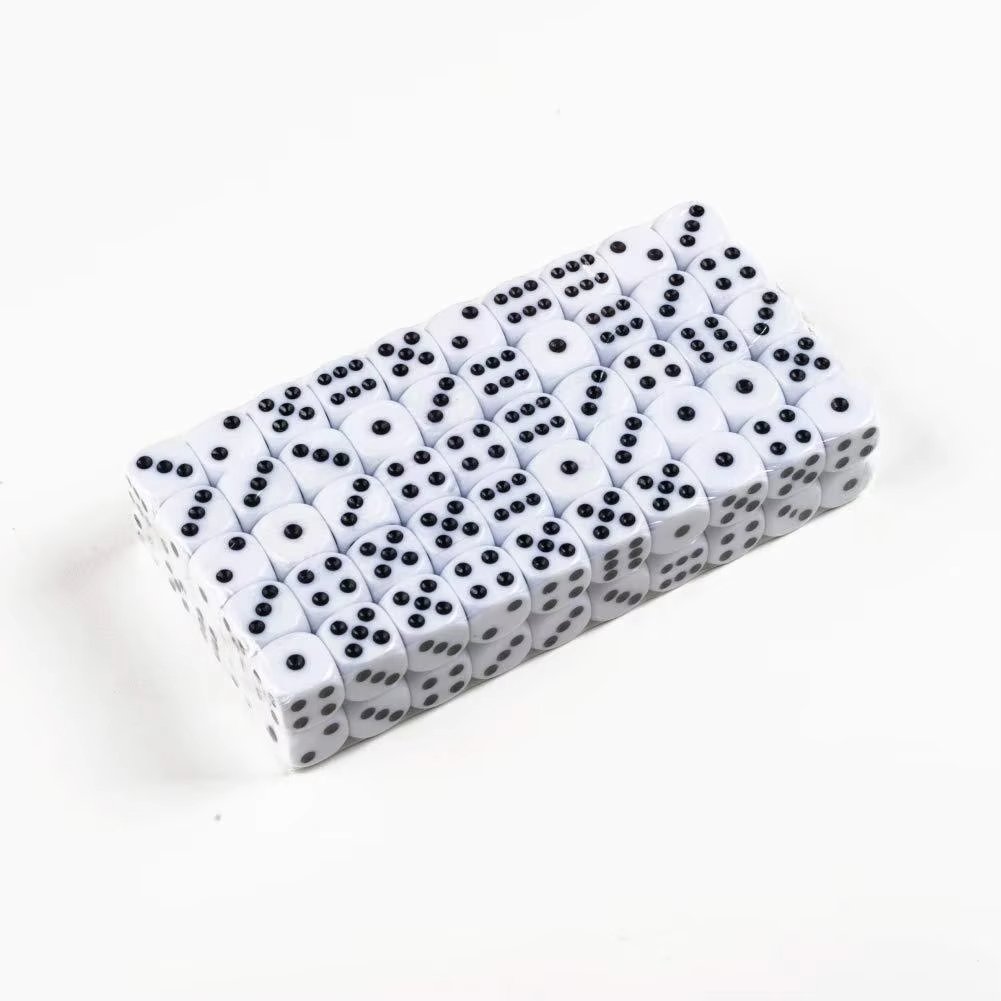 wholesale custom Acrylic dice D6 Rounded edges Right Angle 6 Sided white 19mm Dice board games