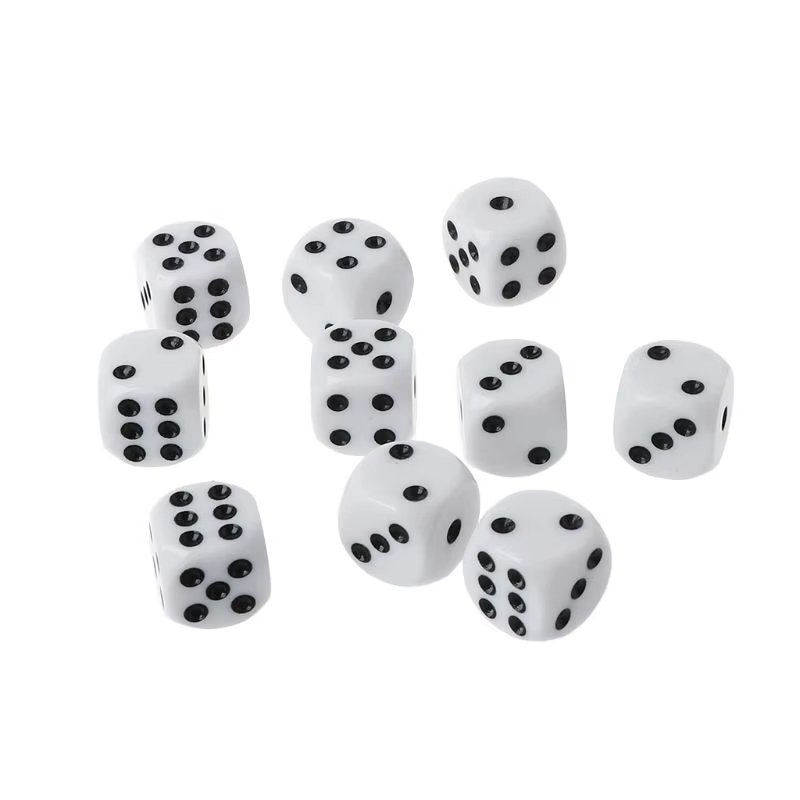 wholesale custom Acrylic dice D6 Rounded edges Right Angle 6 Sided white 19mm Dice board games