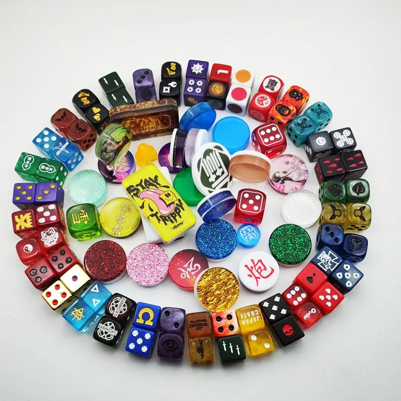 colorful dot 16mm d6 game czyy dice custom logo dice custom custom dice d6 plastic transparent resin