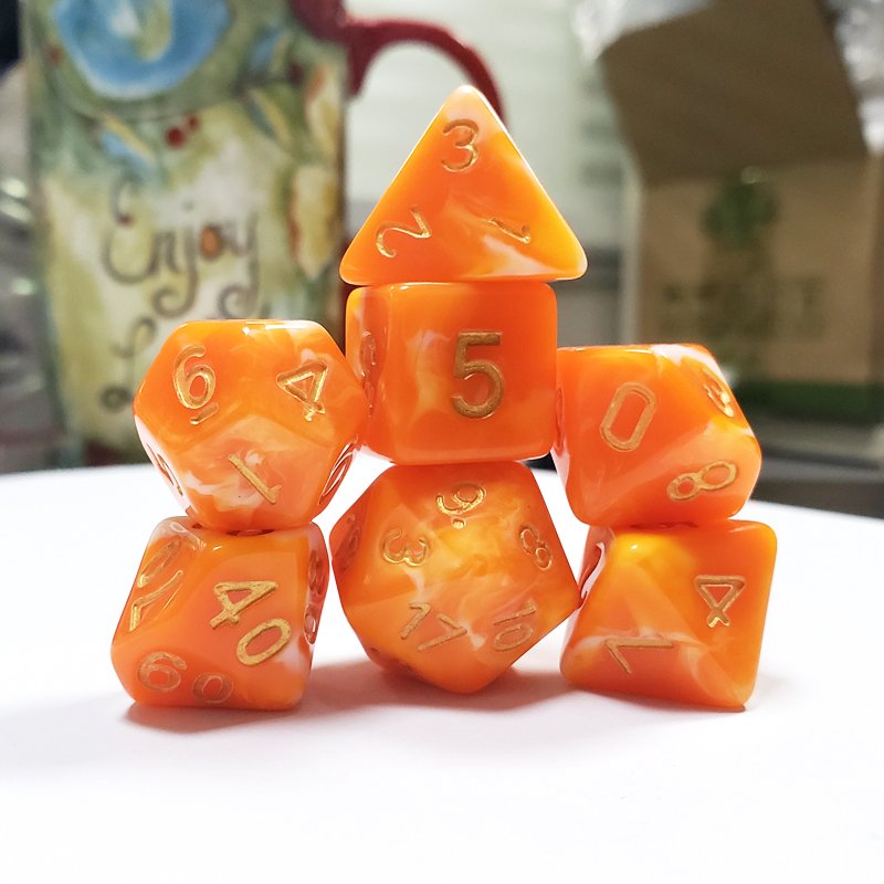 Color Marble Resin Rpg Polyhedral Dungeons And Dragons D&D 16Mm D4 D6 D8 D10 D12 D20 DND RPG Dice Sets