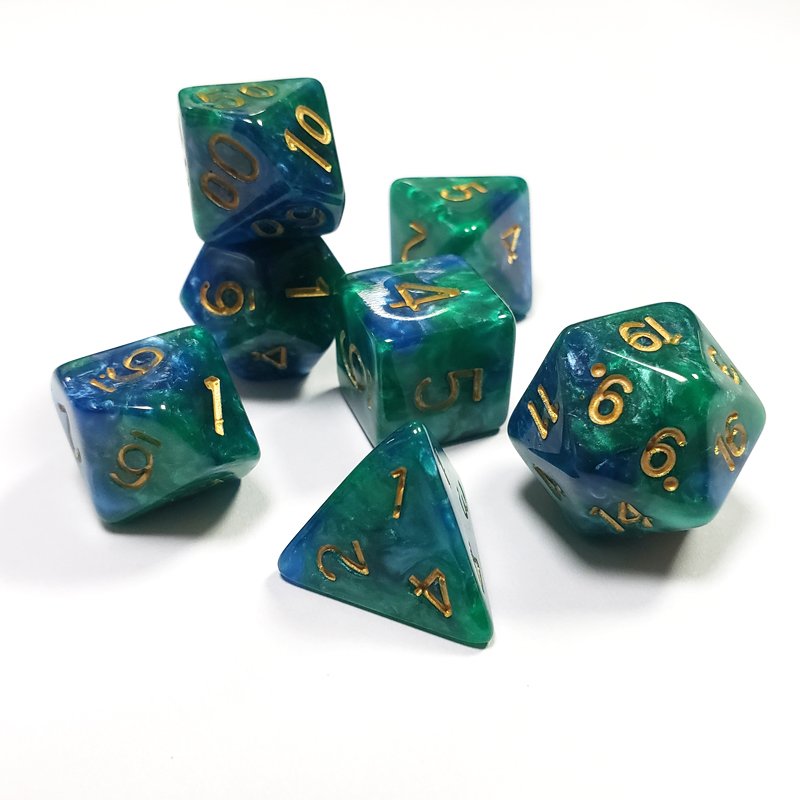 Color Marble Resin Rpg Polyhedral Dungeons And Dragons D&D 16Mm D4 D6 D8 D10 D12 D20 DND RPG Dice Sets