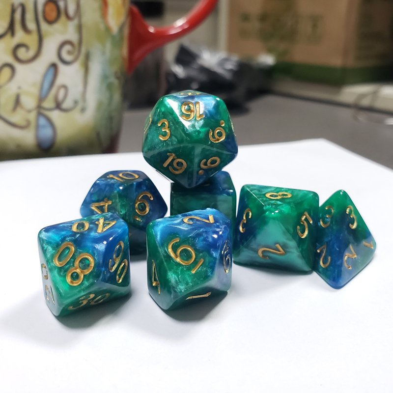 Color Marble Resin Rpg Polyhedral Dungeons And Dragons D&D 16Mm D4 D6 D8 D10 D12 D20 DND RPG Dice Sets
