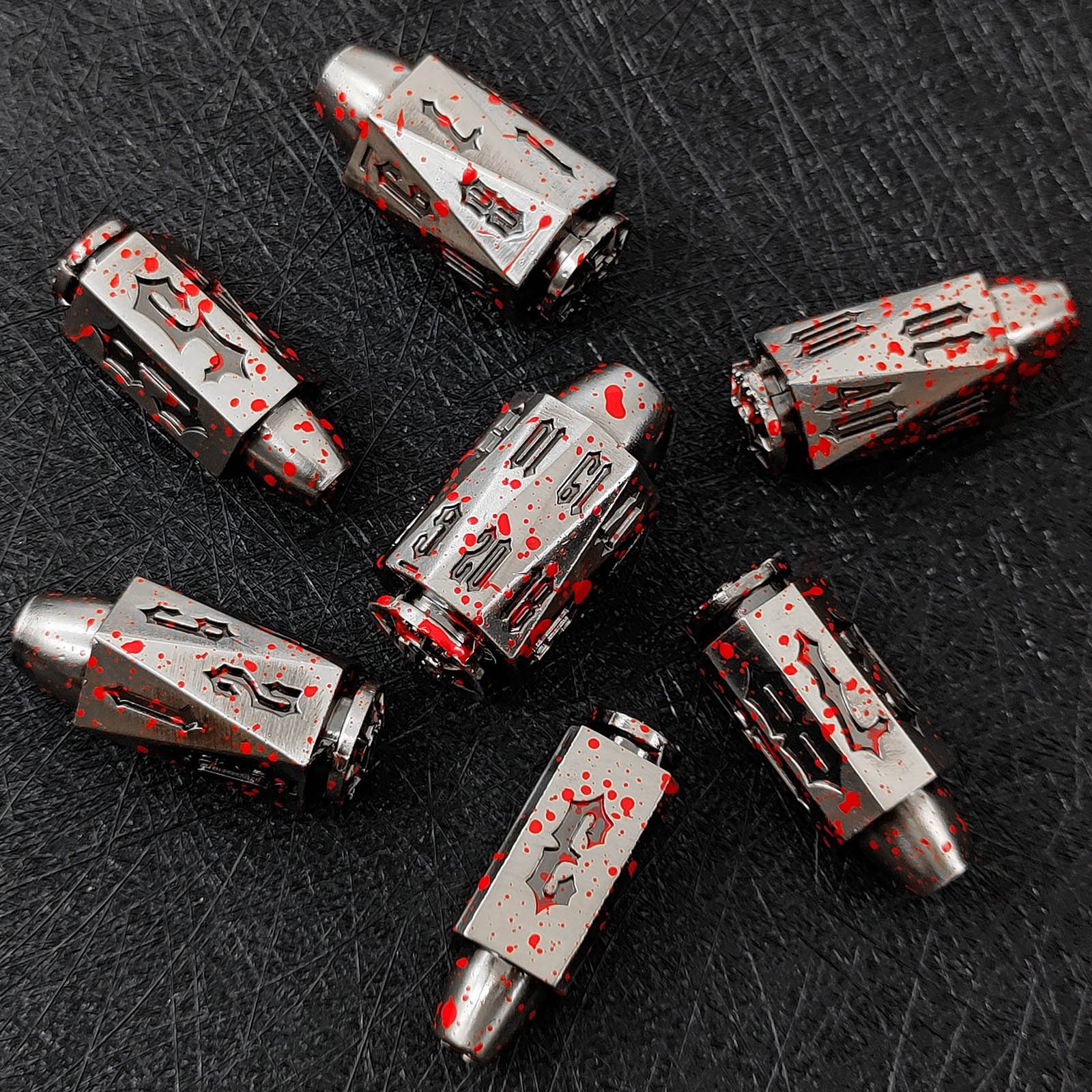 Mini Planet Bullet-Shaped DND Dice Set for Dungeons and Dragons & Custom Tabletop Gaming Adventures Metal d&d dice set RPG