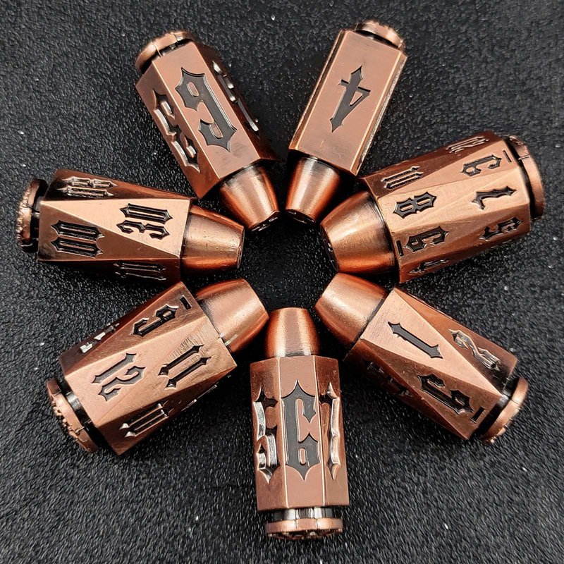 Mini Planet Bullet-Shaped DND Dice Set for Dungeons and Dragons & Custom Tabletop Gaming Adventures Metal d&d dice set RPG