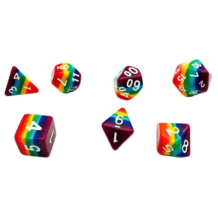starry double colors custom plastic acrylic dices 9pcs per set cubes polyhedral games dices d&d rpg bulk custom dice sets