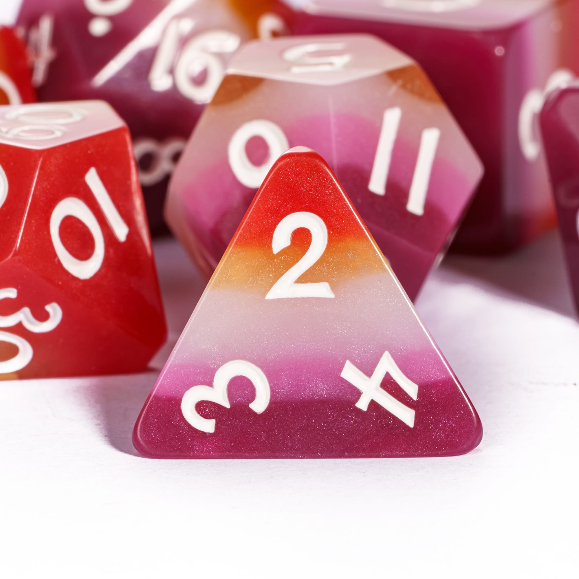 Udixi Plastic RPG Polyhedral Dungeons and Dragons d&d Resin multi-layer Dice Set PRIDE FLAGS