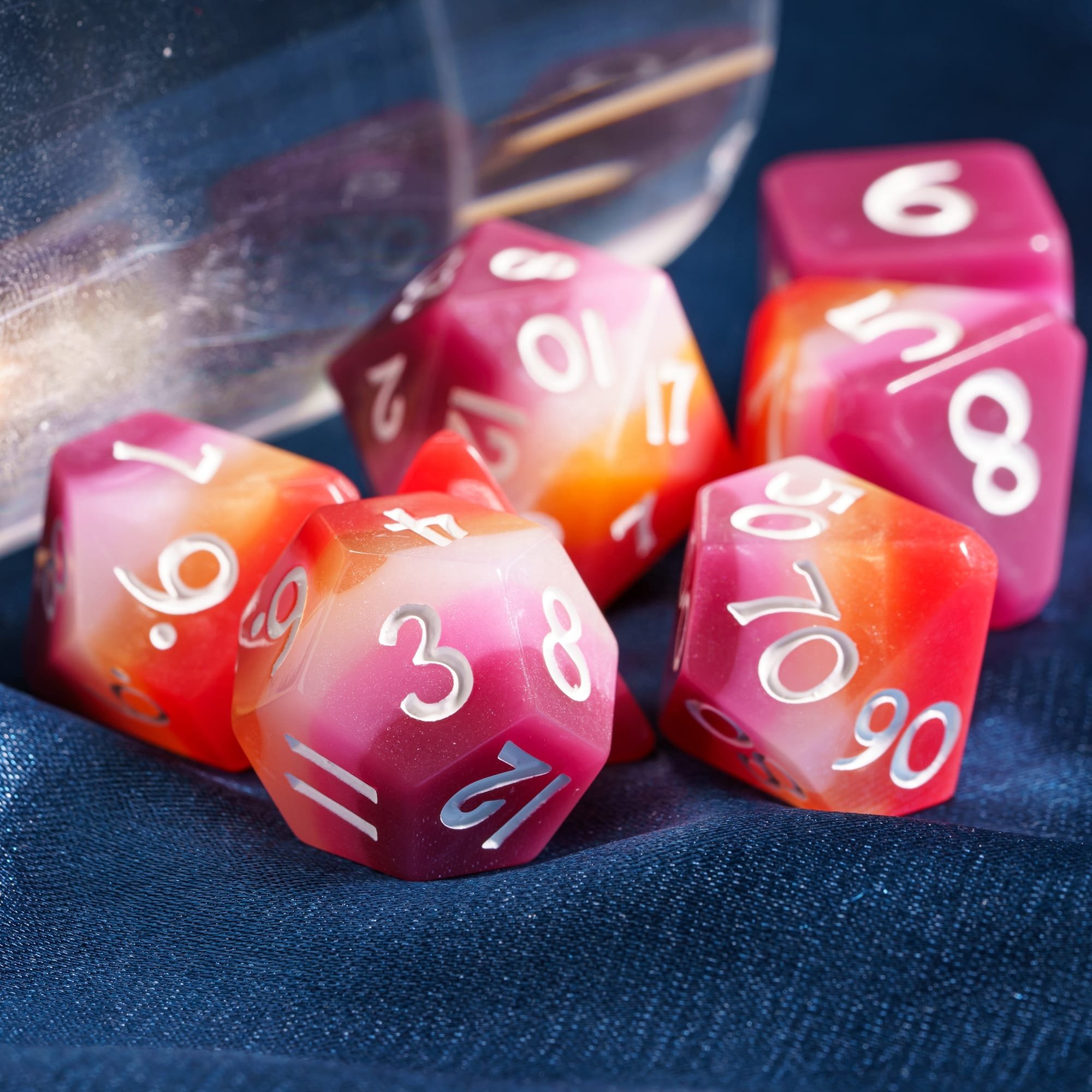 Udixi Plastic RPG Polyhedral Dungeons and Dragons d&d Resin multi-layer Dice Set PRIDE FLAGS