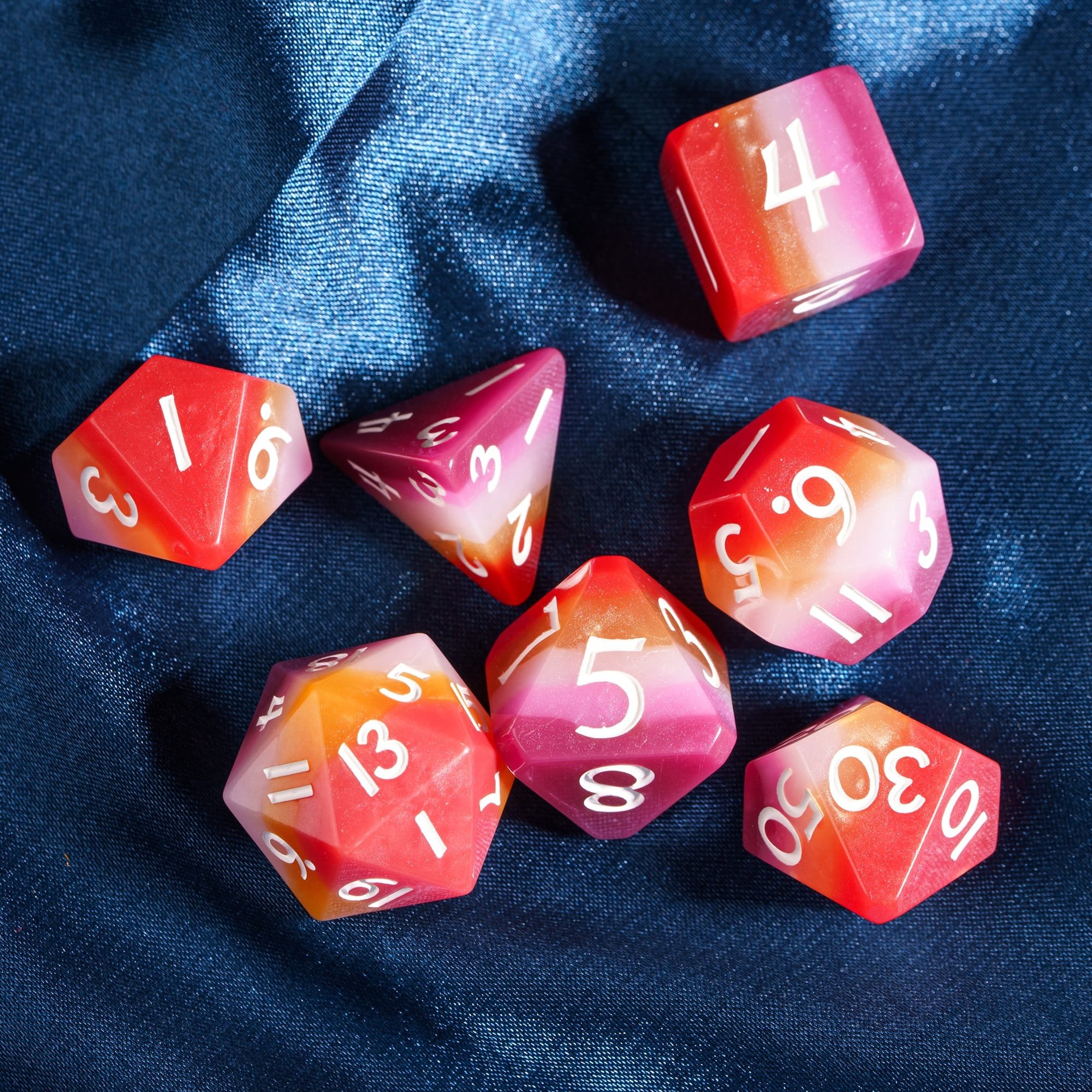 Udixi Plastic RPG Polyhedral Dungeons and Dragons d&d Resin multi-layer Dice Set PRIDE FLAGS