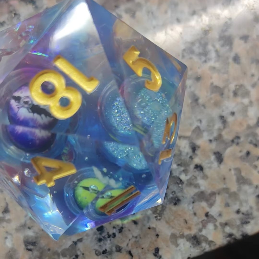 Eye DND Dice Dragon Eye Liquid Core Sharp Edge Handmade Dice Set for Dungeons and Dragons D20 Giant Dice
