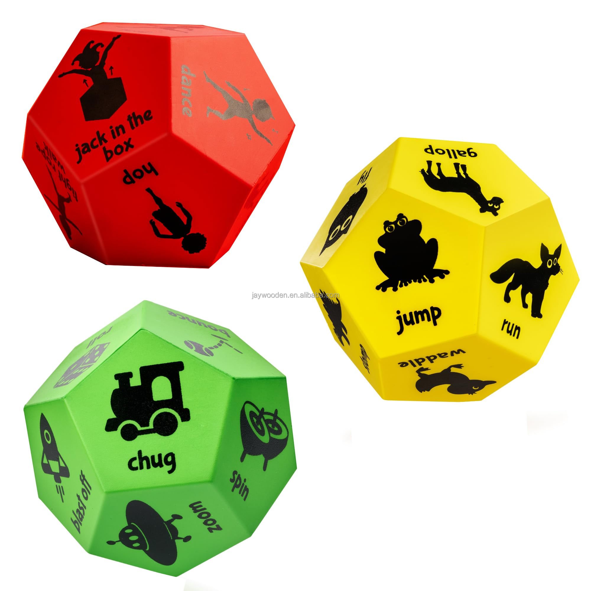 High Quality Custom Logo 12-Sided Dodecahedron PU Anti-Stress Foam Fitness Exercise Sport Toy Dice