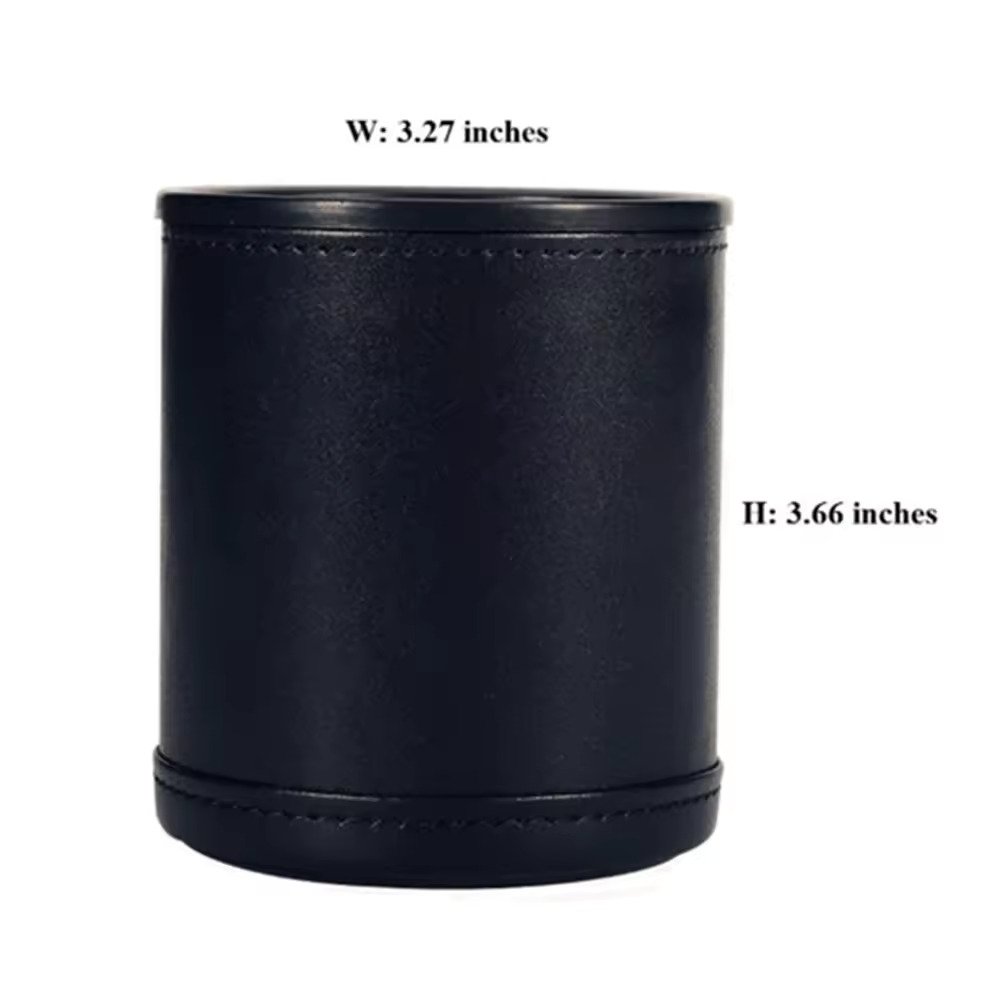Factory Wholesale Dice Cup Customized Logo Leather Shaker Cup with Poker Dices Plastic Custom Leather Dice Cup Set