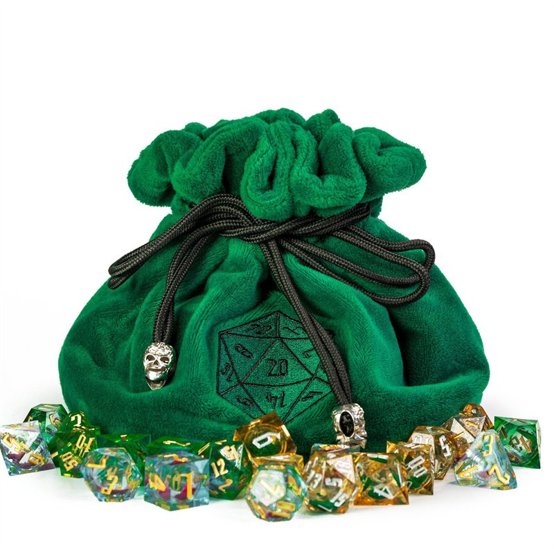 Udixi dnd Large Flannel Drawstring Dice Bag Role Playing Dice for Dungeons and Dragons Pockets Storage Bag