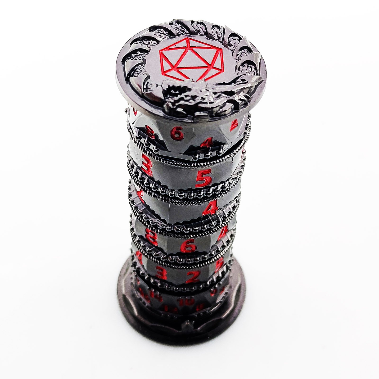 New Polyhedral Dragon DND Dice Metal Tower Revolving TRPG Role-Playing Table Game Acrylic Resin Board Game Accessories