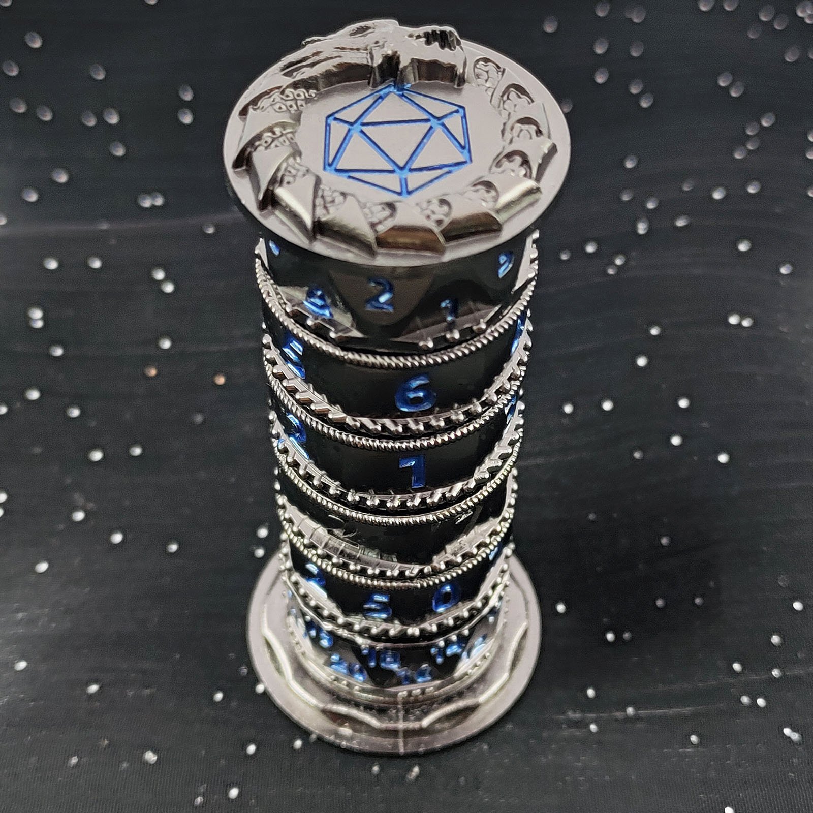 New Polyhedral Dragon DND Dice Metal Tower Revolving TRPG Role-Playing Table Game Acrylic Resin Board Game Accessories