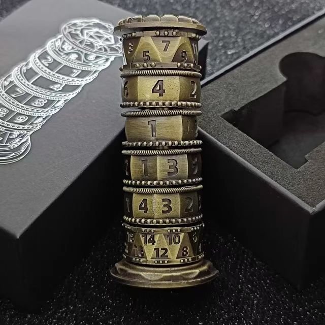 New Polyhedral Dragon DND Dice Metal Tower Revolving TRPG Role-Playing Table Game Acrylic Resin Board Game Accessories