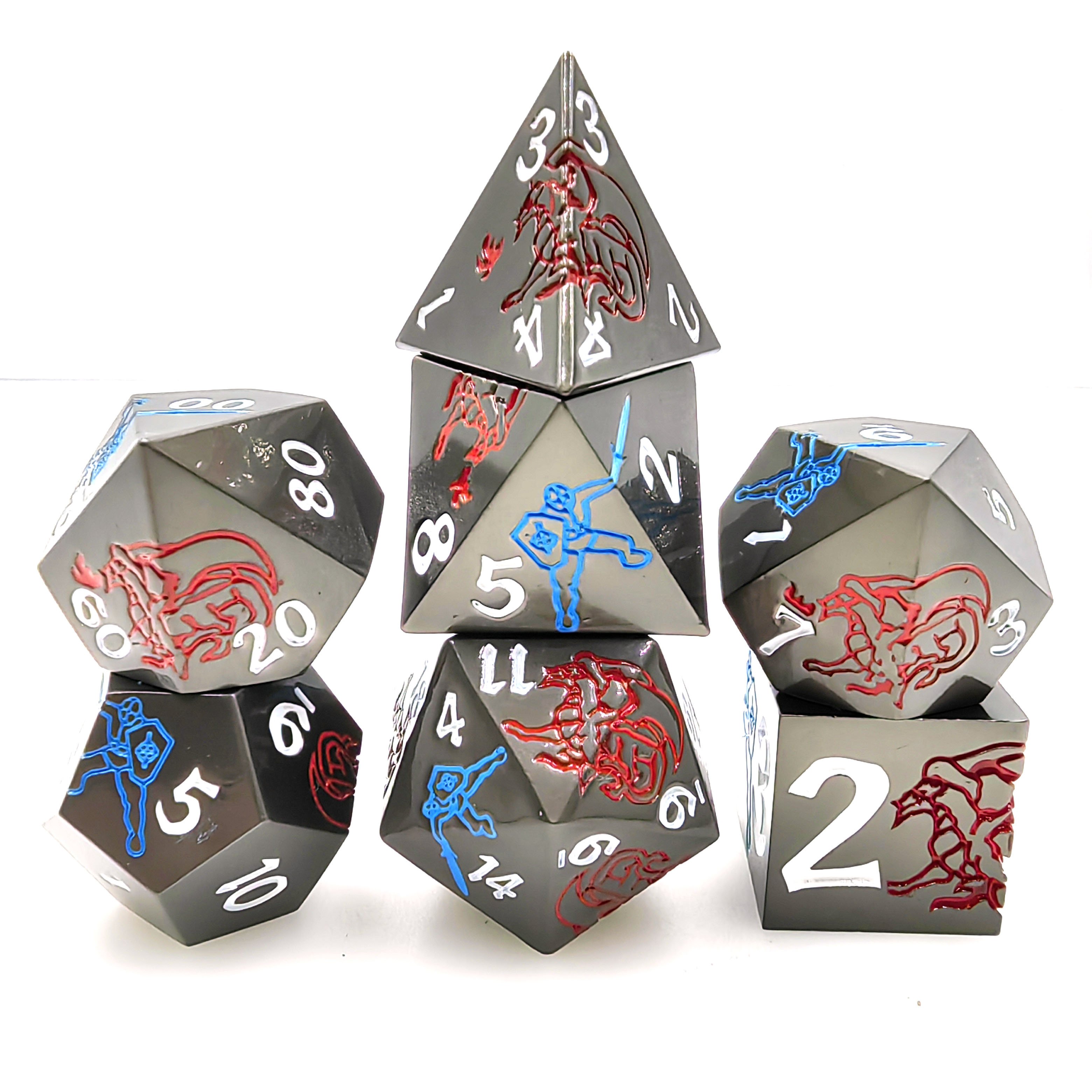 DND Dice Set Polyhedral D&D Dice Set for Games Dungeons and Dragons Role Playing Games 7Pcs Metal Dices