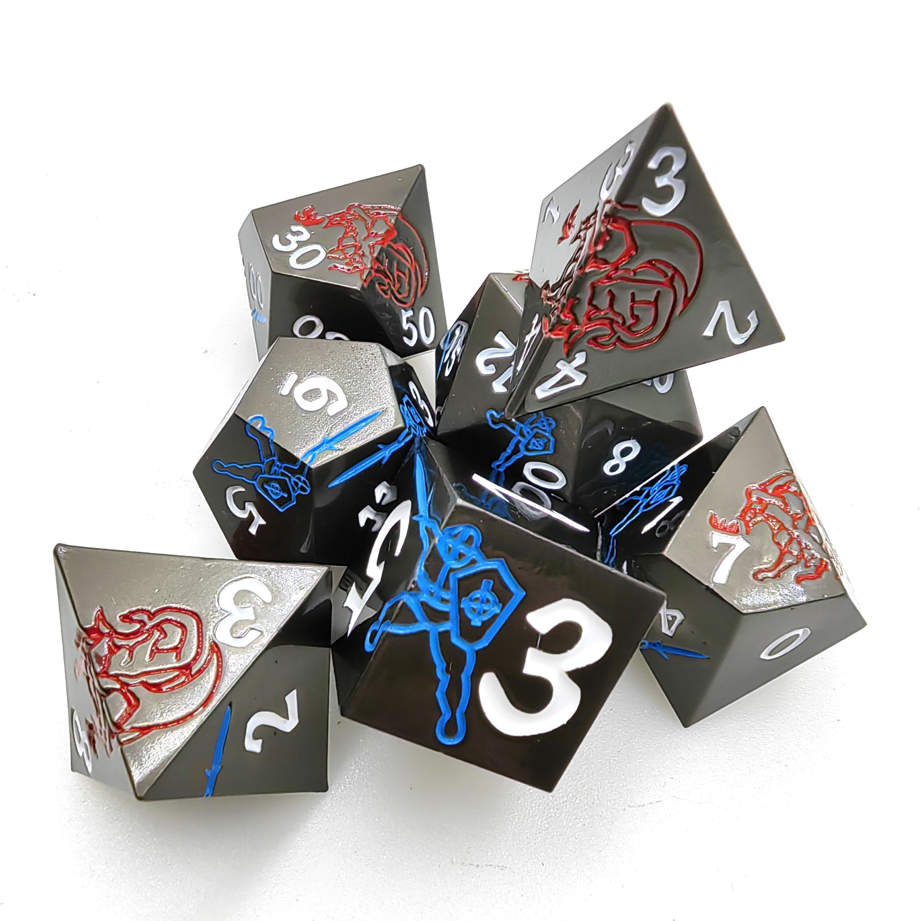 DND Dice Set Polyhedral D&D Dice Set for Games Dungeons and Dragons Role Playing Games 7Pcs Metal Dices
