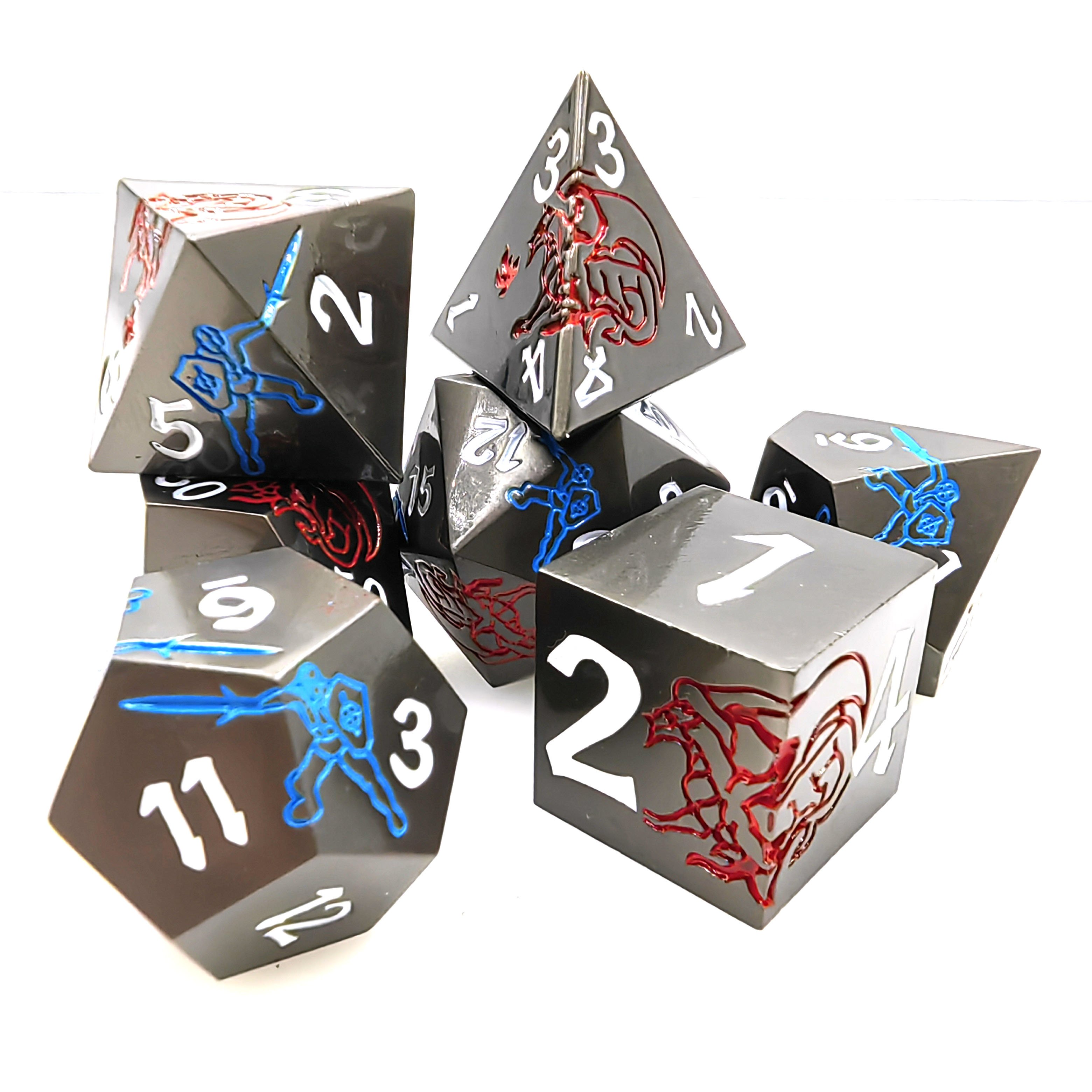 DND Dice Set Polyhedral D&D Dice Set for Games Dungeons and Dragons Role Playing Games 7Pcs Metal Dices