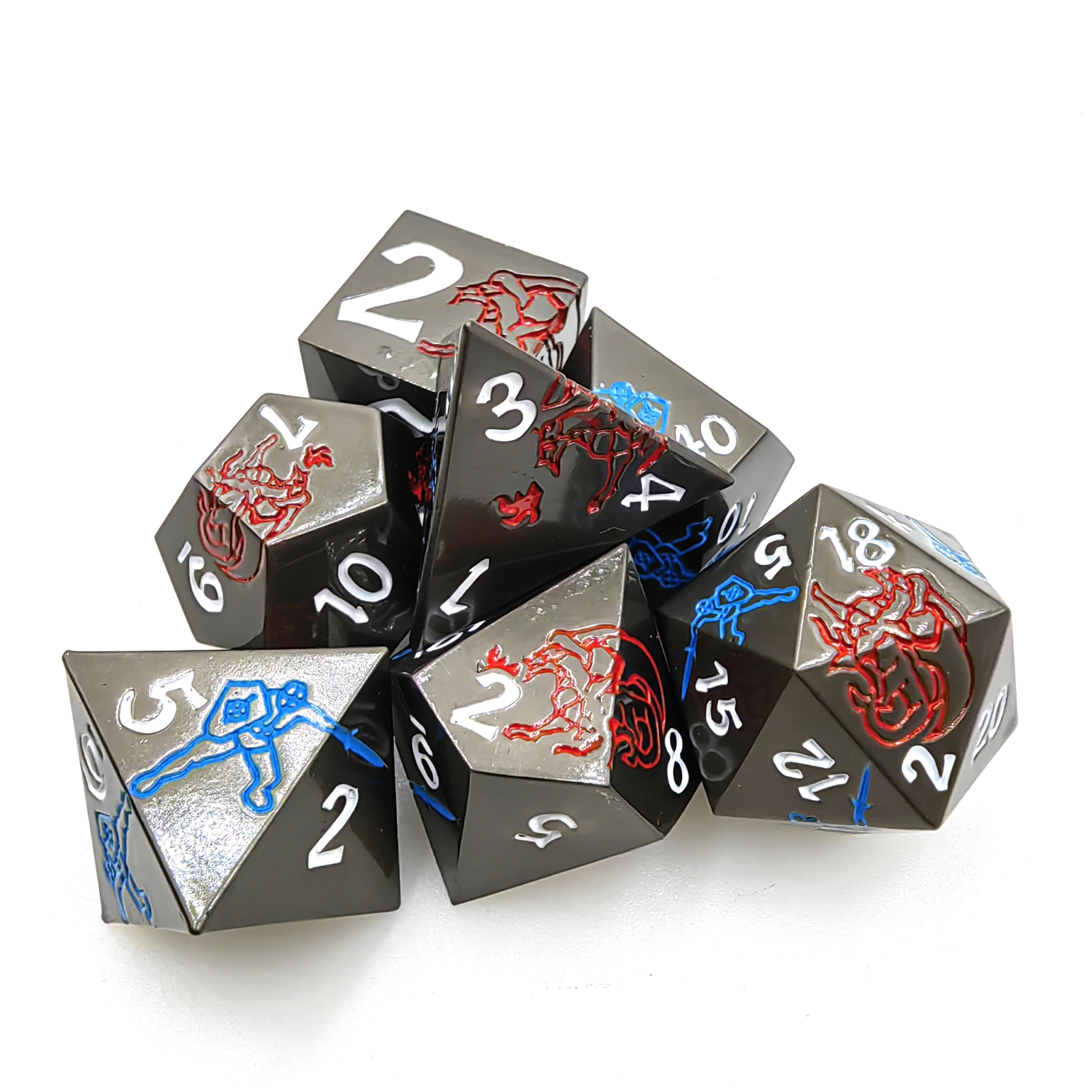 DND Dice Set Polyhedral D&D Dice Set for Games Dungeons and Dragons Role Playing Games 7Pcs Metal Dices