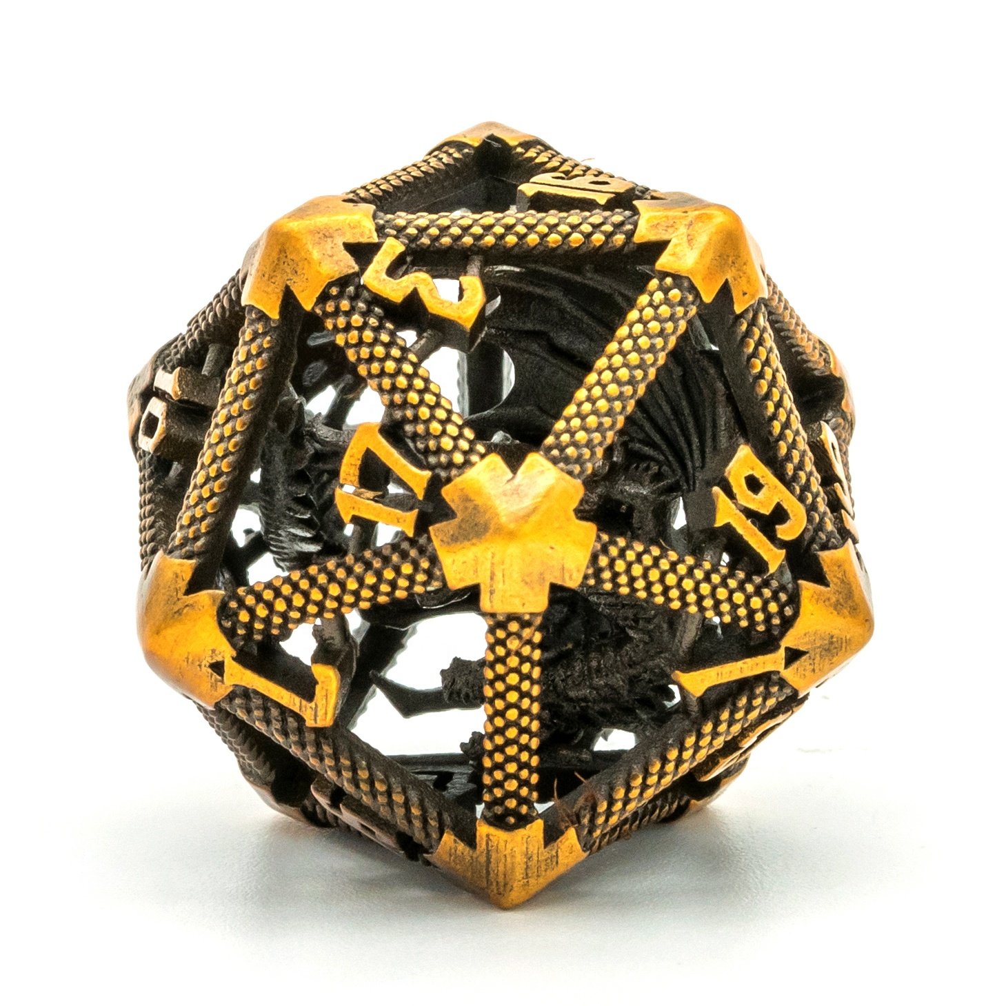 Udixi Polyhedral Hollow Metal D20 d&d 20 sided Dice for Dungeons and Dragons RPG Dice
