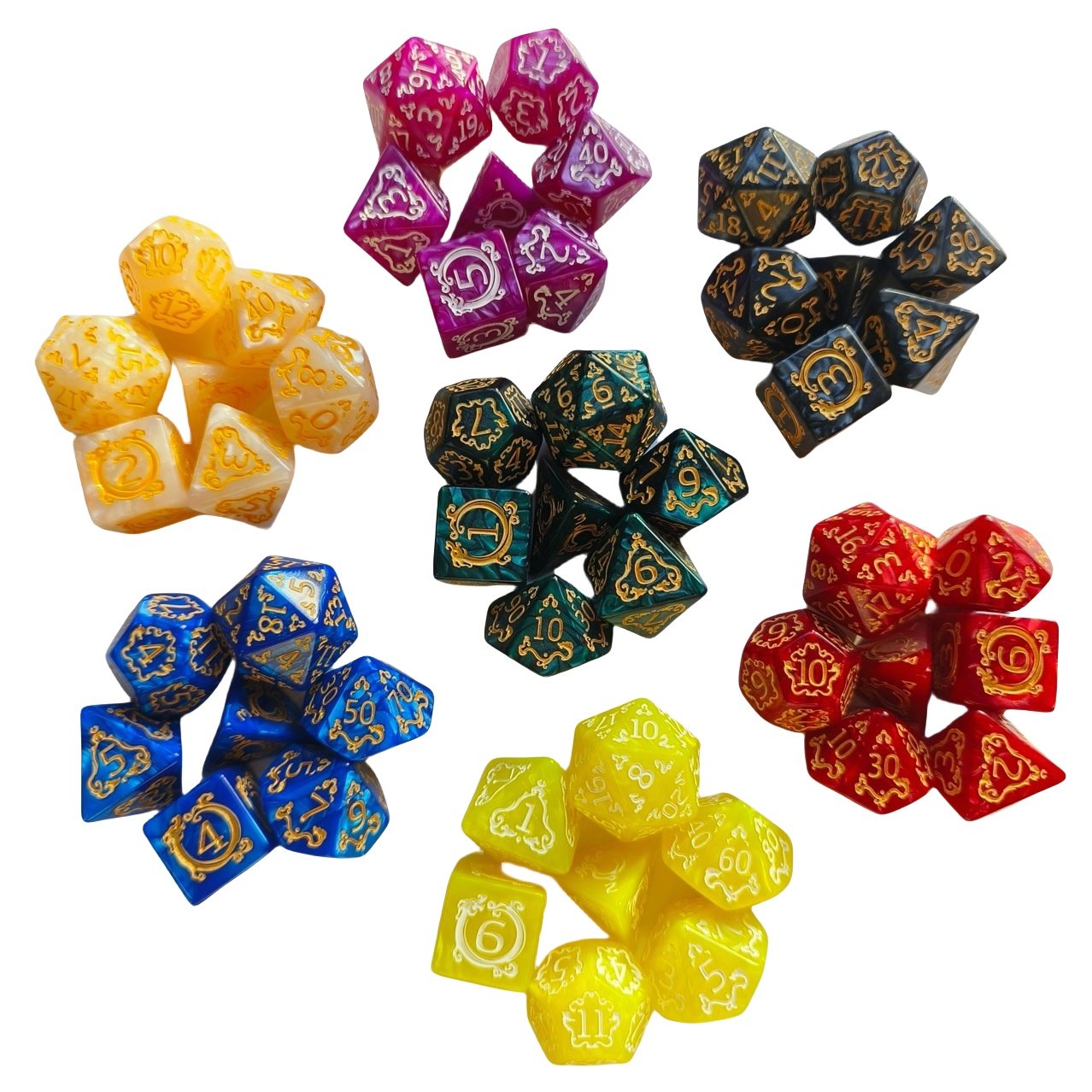 2024 new dragon pattern acrylic resin dice set polyhedral dice for table role playing D&D games
