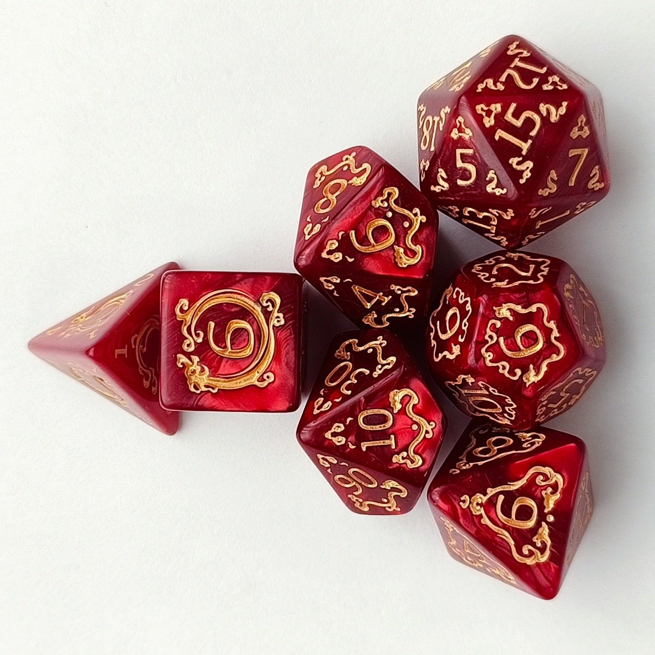 2024 new dragon pattern acrylic resin dice set polyhedral dice for table role playing D&D games