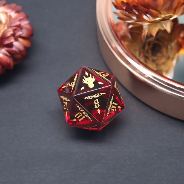 factory wholesale HOT-SELLING Ruby zircon glass crystal dice set for dungeons and dragons RPG