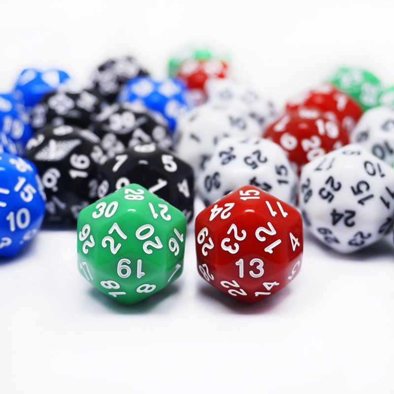 Polyhedral D6 D8 D10 D12 D16 D20 D30 D100 Acrylic Game Dice Toy Custom Engraved Logo Board Game Plastic Number Dice