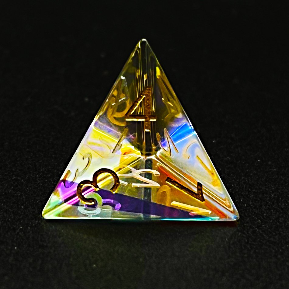 PURE Prismatic Dichroic Gemstone Glass DnD Dice Set for Dungeons and Dragons Role Playing Games MTG Wedding Favors GM Gift