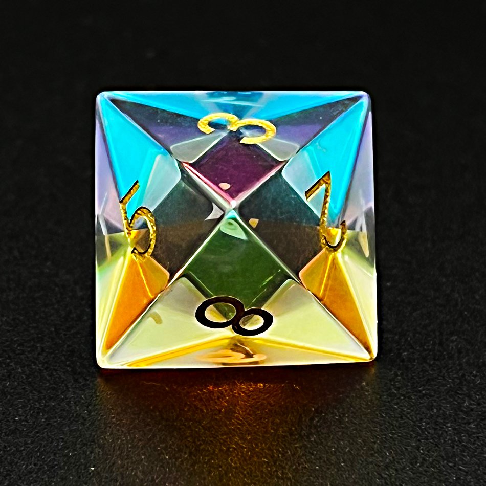 PURE Prismatic Dichroic Gemstone Glass DnD Dice Set for Dungeons and Dragons Role Playing Games MTG Wedding Favors GM Gift