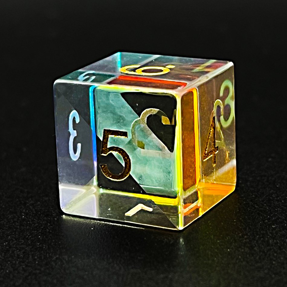 PURE Prismatic Dichroic Gemstone Glass DnD Dice Set for Dungeons and Dragons Role Playing Games MTG Wedding Favors GM Gift