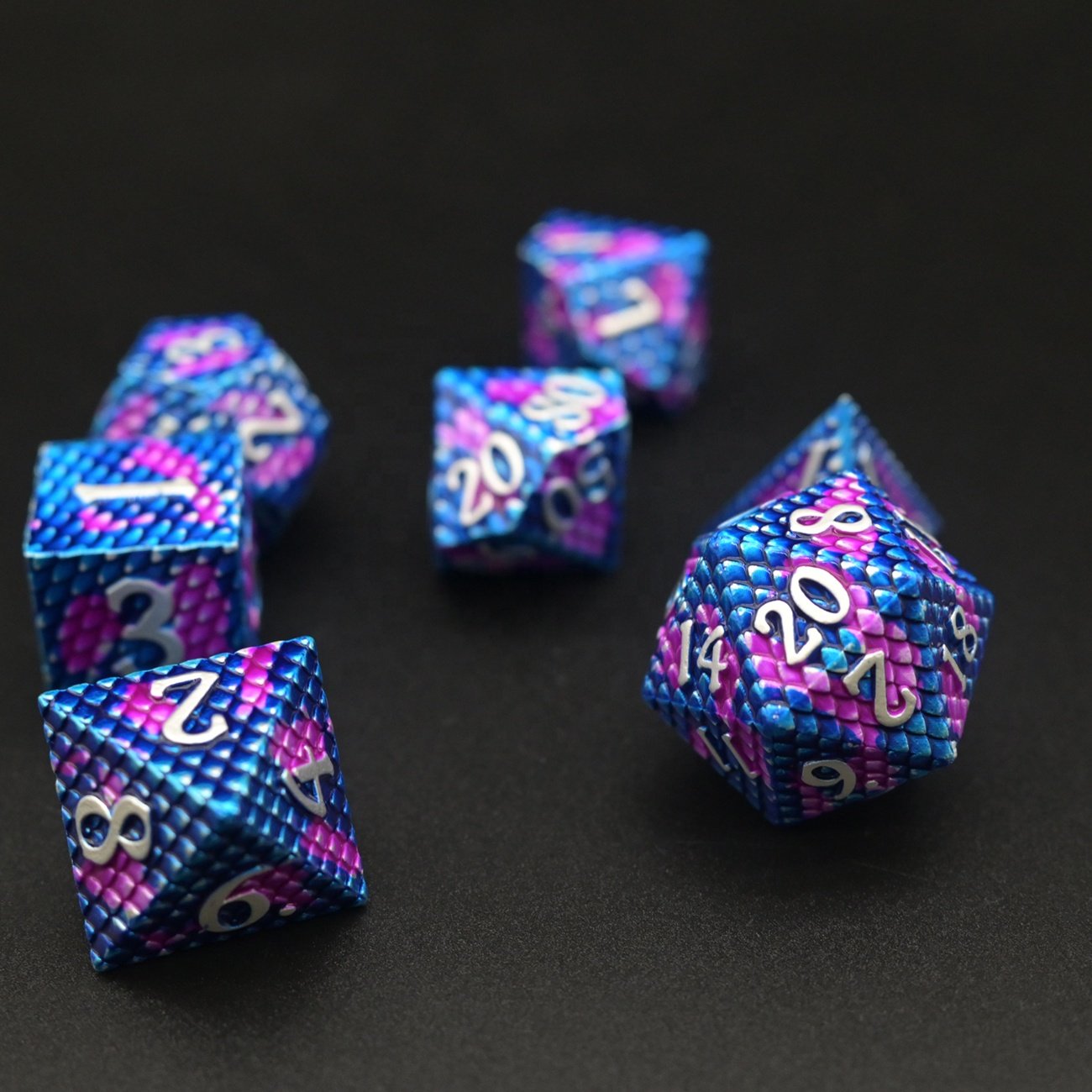 Hot Sale Exquisite Dragon Scale 7PCS Dungeons and Dragons Metal Dice Set for DND Game