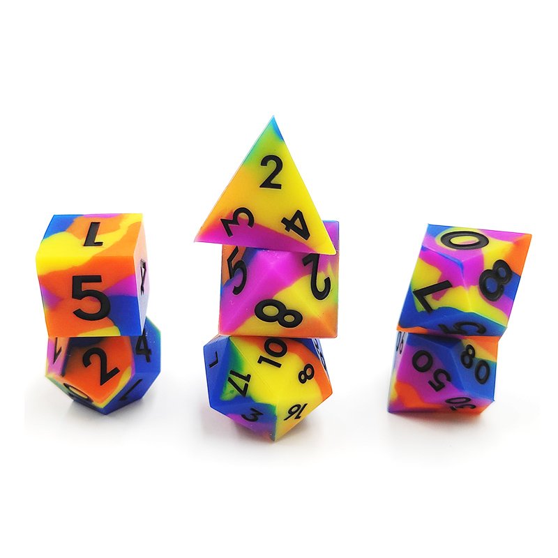 Wholesale Custom Resin Dice Set Silicone Rubber D&D Sharp Edge Dice for DND Game