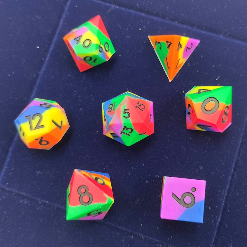 Wholesale Custom Resin Dice Set Silicone Rubber D&D Sharp Edge Dice for DND Game