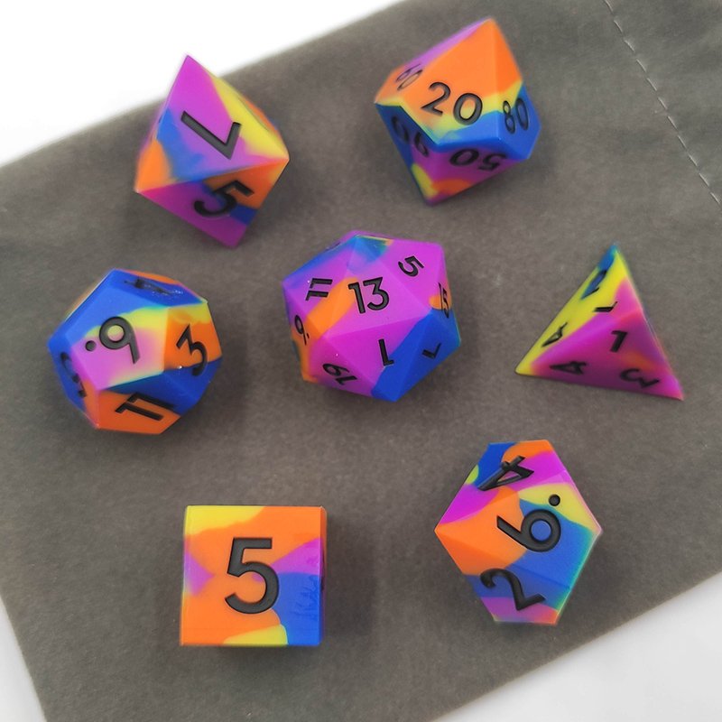 Wholesale Custom Resin Dice Set Silicone Rubber D&D Sharp Edge Dice for DND Game