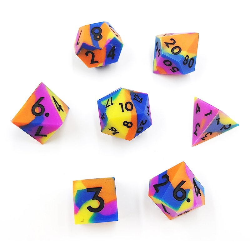 Wholesale Custom Resin Dice Set Silicone Rubber D&D Sharp Edge Dice for DND Game