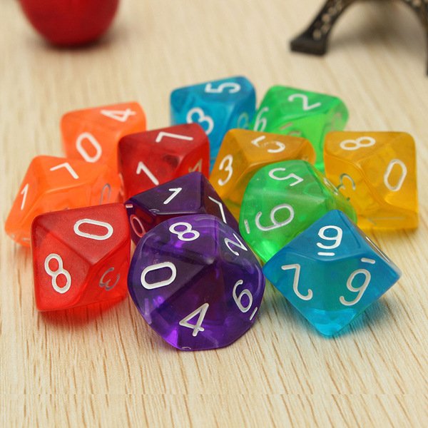Wholesale cheap Acrylic Plastic D10 digital polyhedron dnd dice bulk
