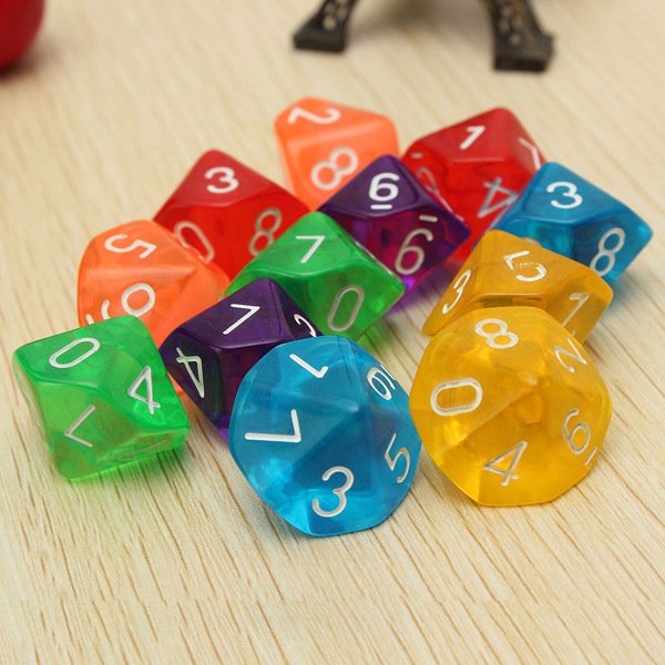 Wholesale cheap Acrylic Plastic D10 digital polyhedron dnd dice bulk