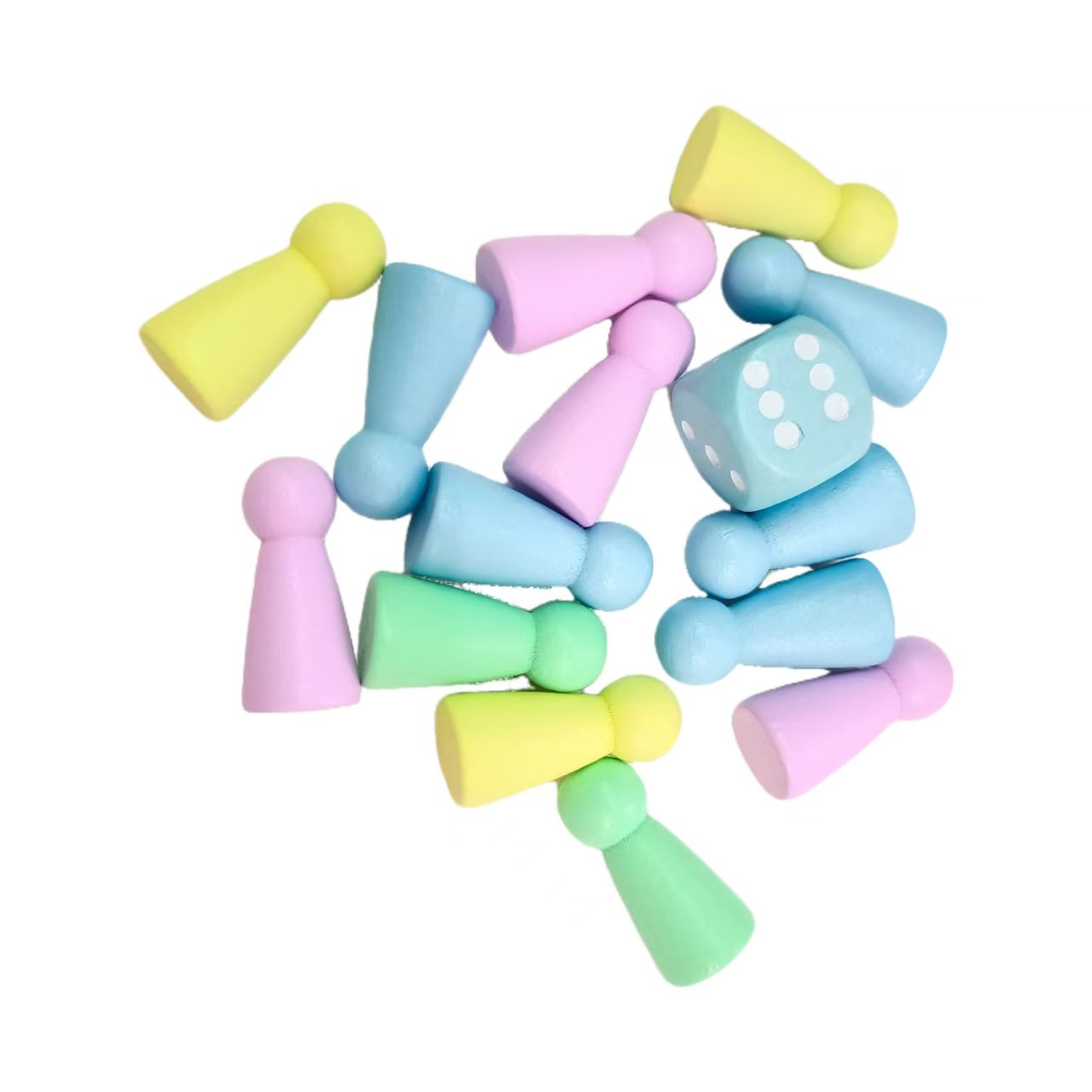 Factory direct sale Wooden Colorful Painted Wooden Chess Pieces customized Aeroplane Pawn Dice Fun Board Game Toys for children