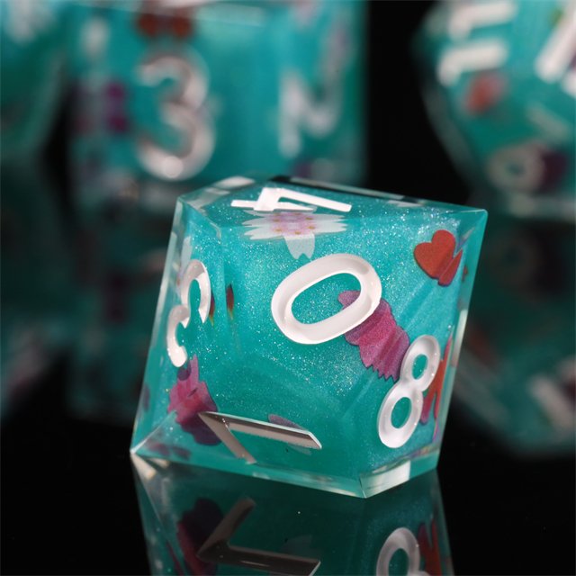 Mini Planet Dragon and Dungeon Wholesale Dice Resin Polyhedral DND 7pcs Set Sharp Edges Dice RPG board role-playing games Dice