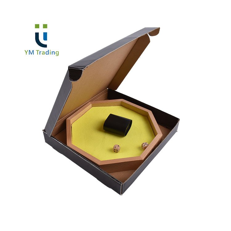 Dice Tray Custom Octagonal Wooden Dice Rolling Tray With Dice Cup A Convenient Toy To Carry Indoors And Outdoors