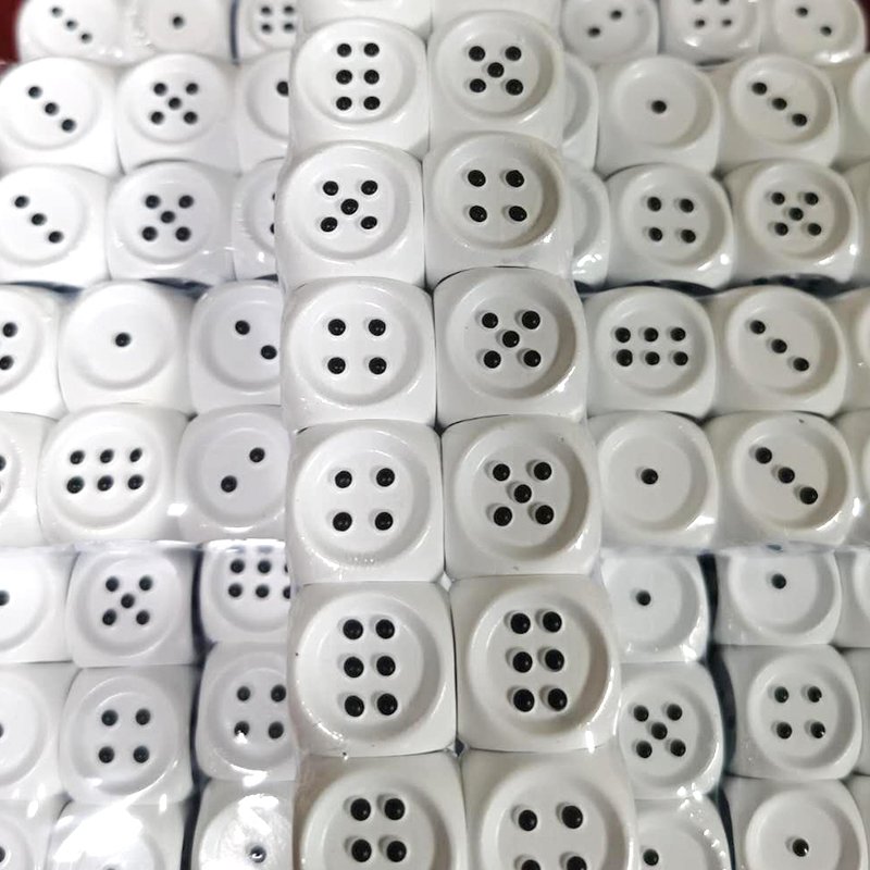 20mm Blindman Dice of white casino dice Custom white Braille 6sided white dice