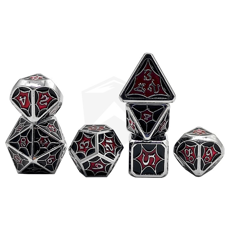 Custom Double Polyhedral Dice Set DND Metal Dice Roll RPG Board Role Playing Game 7 Pcs Metal Dice
