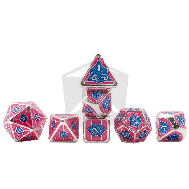 Custom Double Polyhedral Dice Set DND Metal Dice Roll RPG Board Role Playing Game 7 Pcs Metal Dice